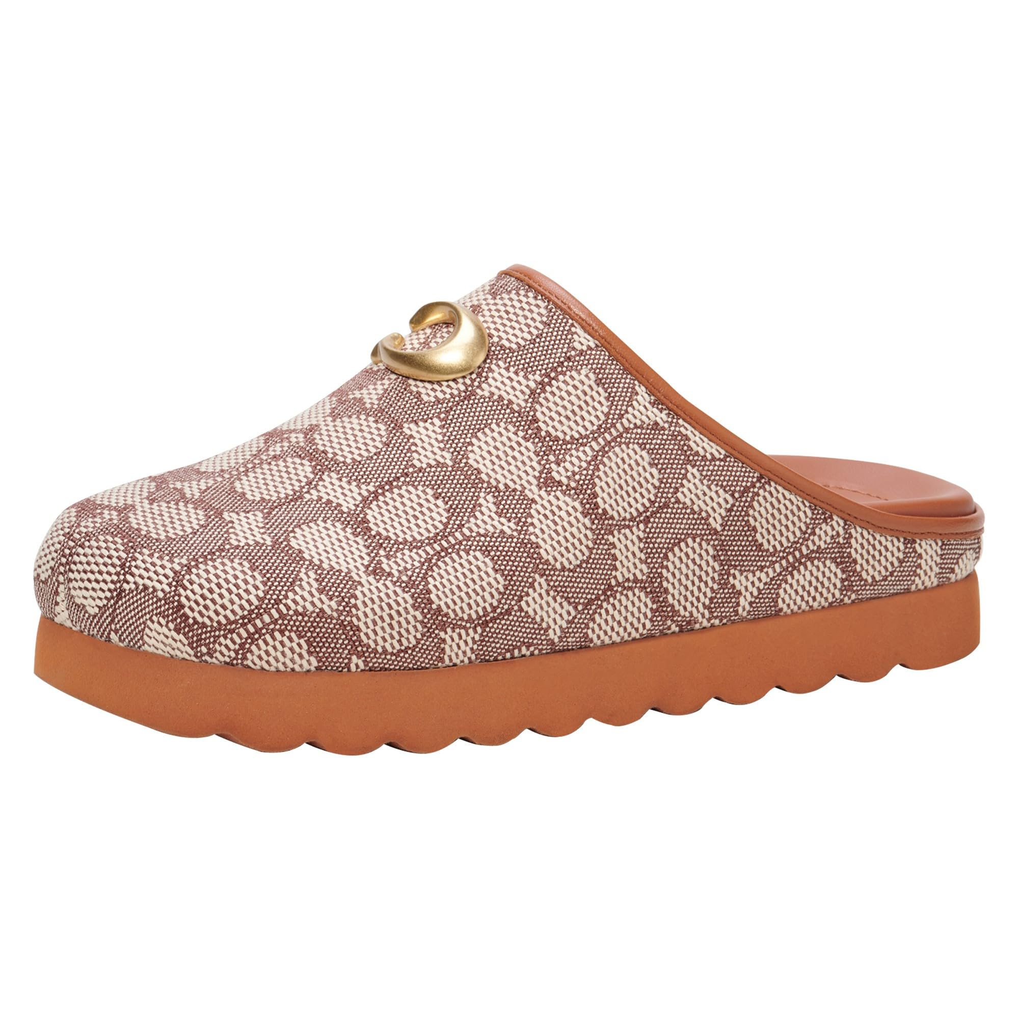 Coach Women's Hadley Signature Jacquard Slipper + Comfort + Casual Wear + Warmth + Memory Foam Insert + Women's Size 8 +